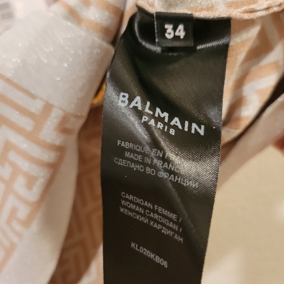 Balmain Crop Short Sleeve Cardigan Sweater NWT - Picture 11 of 13